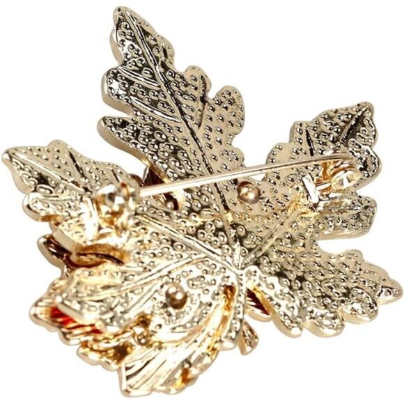 Fall Thanksgiving Brooch Pin, Autumn Fall Leaves Brooch Maple‎ Leaf Pin - Picture 5 of 7
